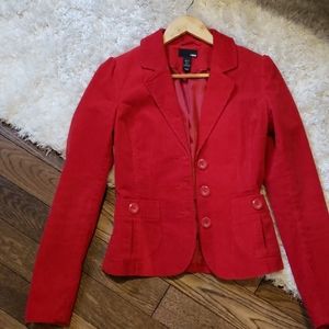 H&M Red Corduroy Blazer